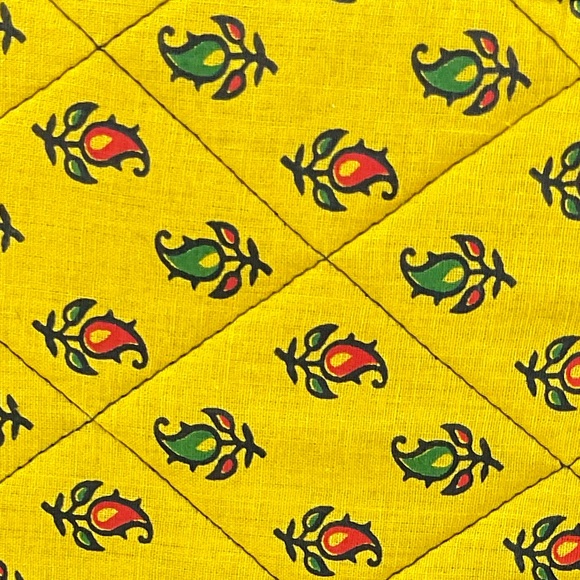 Women working together NEW journal handmade yellow quilted tribal book cover - Picture 13 of 13